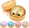 Dumpling Squishiy Glitter Squishies Dumpling with Box Colourful Dumplings Squishy XXL Giant Dumpling Squishy Stress Balls Soft Squeeze Decompression Dough for Anxiety Relief Fidget Adults (Gold)