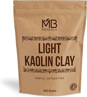 MB Herbals Light Kaolin Clay 1.1 lb / 17.6 oz / 500g | Kaolin White Clay for Face Pack