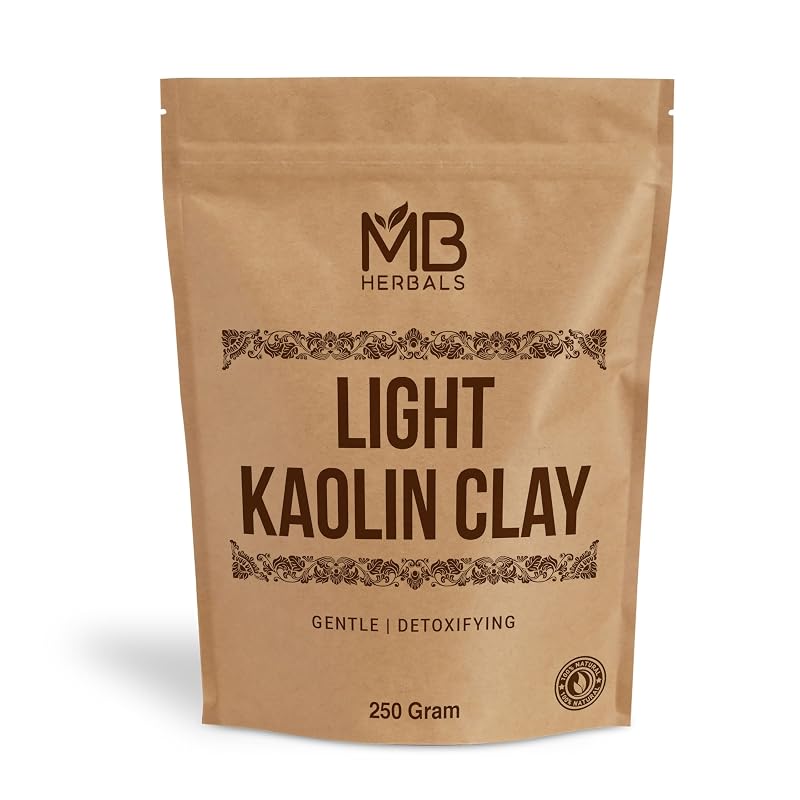 MB Herbals Argila Branca de Caulim Clara para Máscara Facial, 500 g