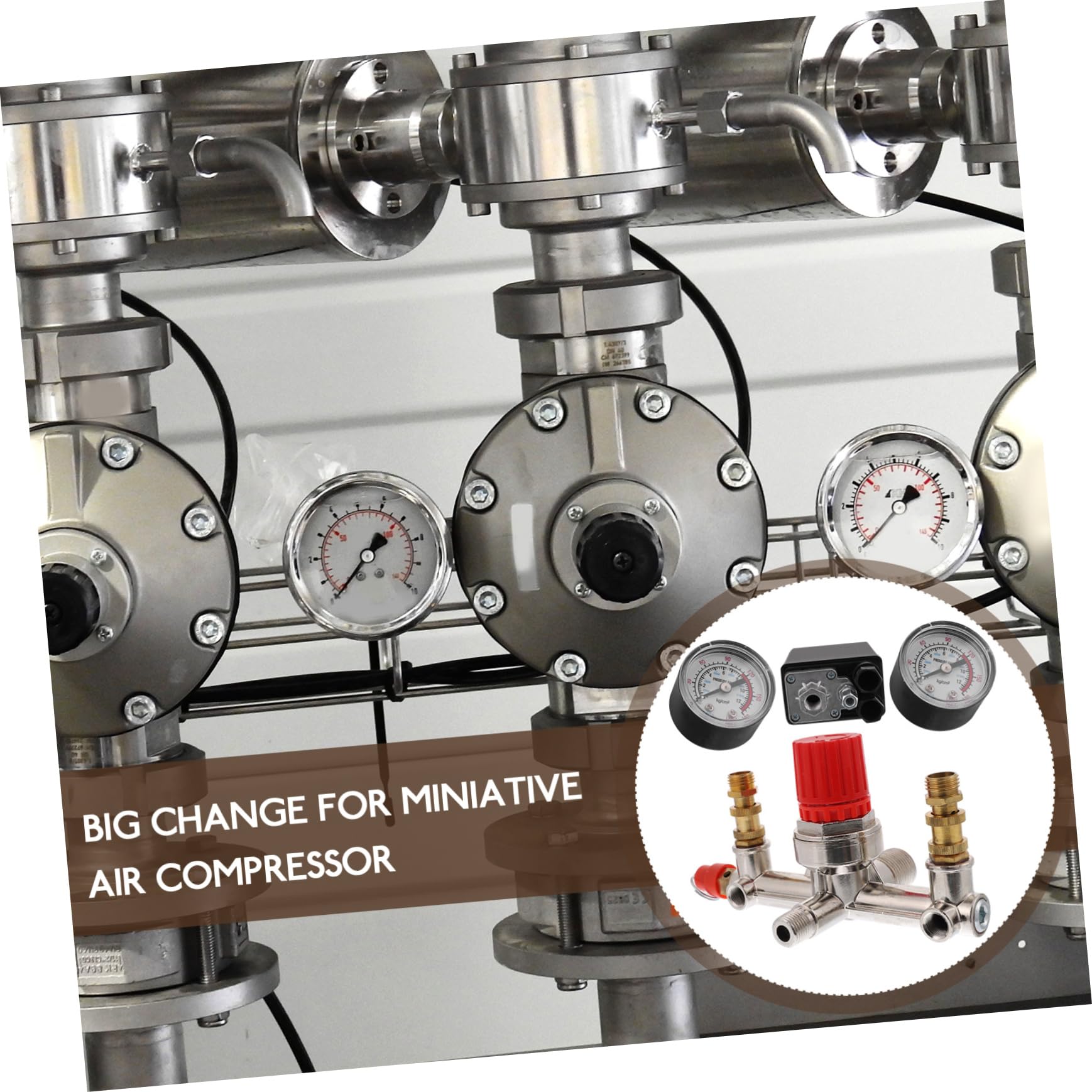 Pressostato per Compressore Aria 175psi 16a con Manometri | Regolatore di Pressione con Controllo Integrato, Accessorio per Compressore Aria, Struttura Metallo-plastico