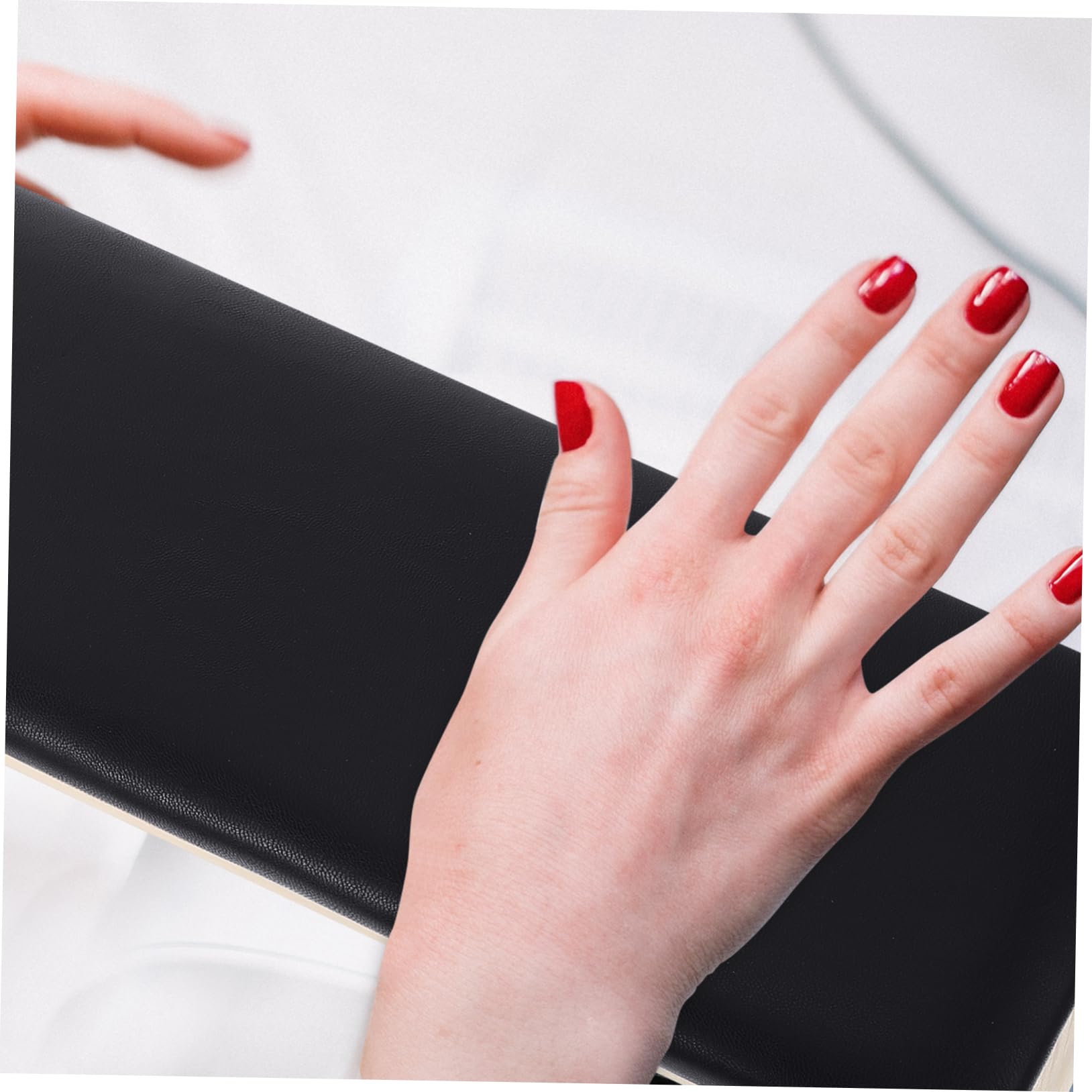 Cuscino Manicure in Legno e Cuoio, Poggiapolso per Nail Art