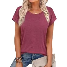 Women Short Sleeve Top Casual T Shirt Summer Crew Neck Lightweight Soft Fashion Cap Sleeve Loose Fit Basic Tee 2026