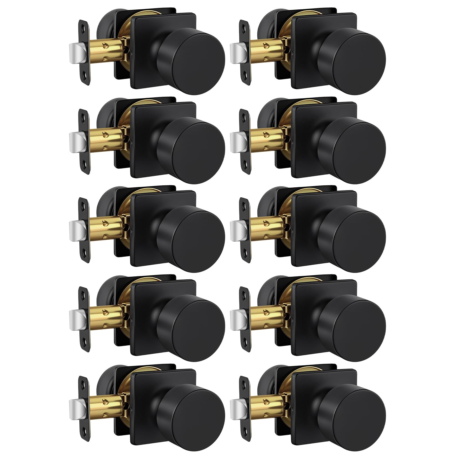Haidms Black Interior Door Knobs - 8 Pack -28 Haidms Black Interior Door Knobs - 8 Pack -28