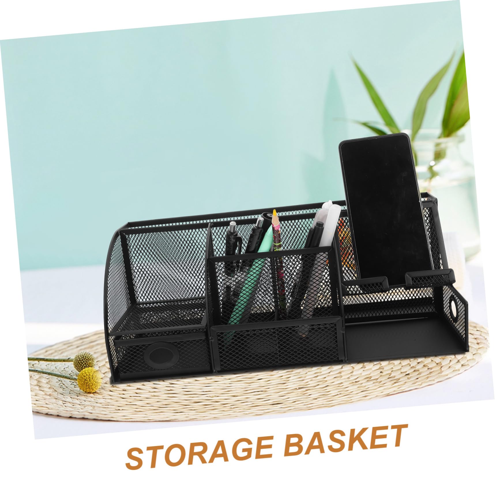 Organizer Scrivania in Metallo Con Scomparti Portapenne e Portaoggetti Moderno Antiscivolo Per Ufficio e Postazione Di Lavoro Elegante