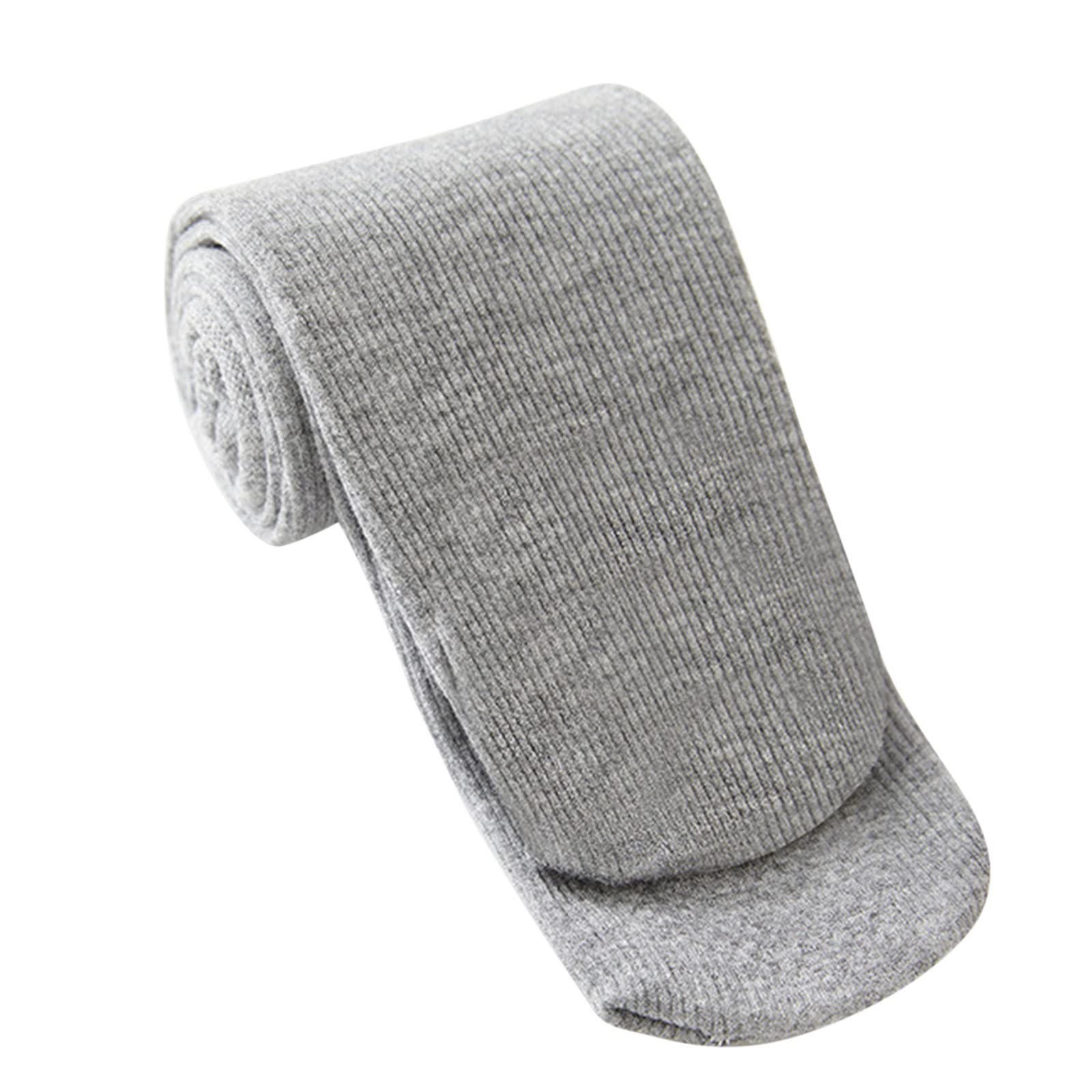 RNTOP Baby Kids Girls Non Slip Knitted Knee High Socks Little Girls Infant Cotton Mid Calf Socks Soccer (Grey, 3-8 Years)