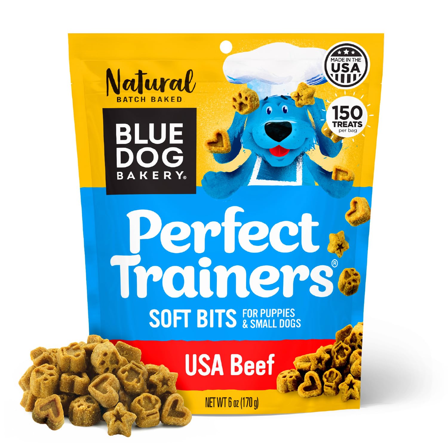 Blue Dog Bakery Perfect Trainers, Mini Dog Training Treats, Soft & Chewy, Made w/USA Beef, Healthy Treats, All Natural, Extra Small, 6 oz (Pack of 1)