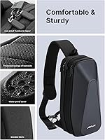 Vista 6 de JSAUX Sling Bag for Steam Deck (OLED)/ROG Xbox Ally X (2025)/Xbox Ally/ROG Ally (X), Carrying Case with EVA Hard Shell, Double-layer Case for