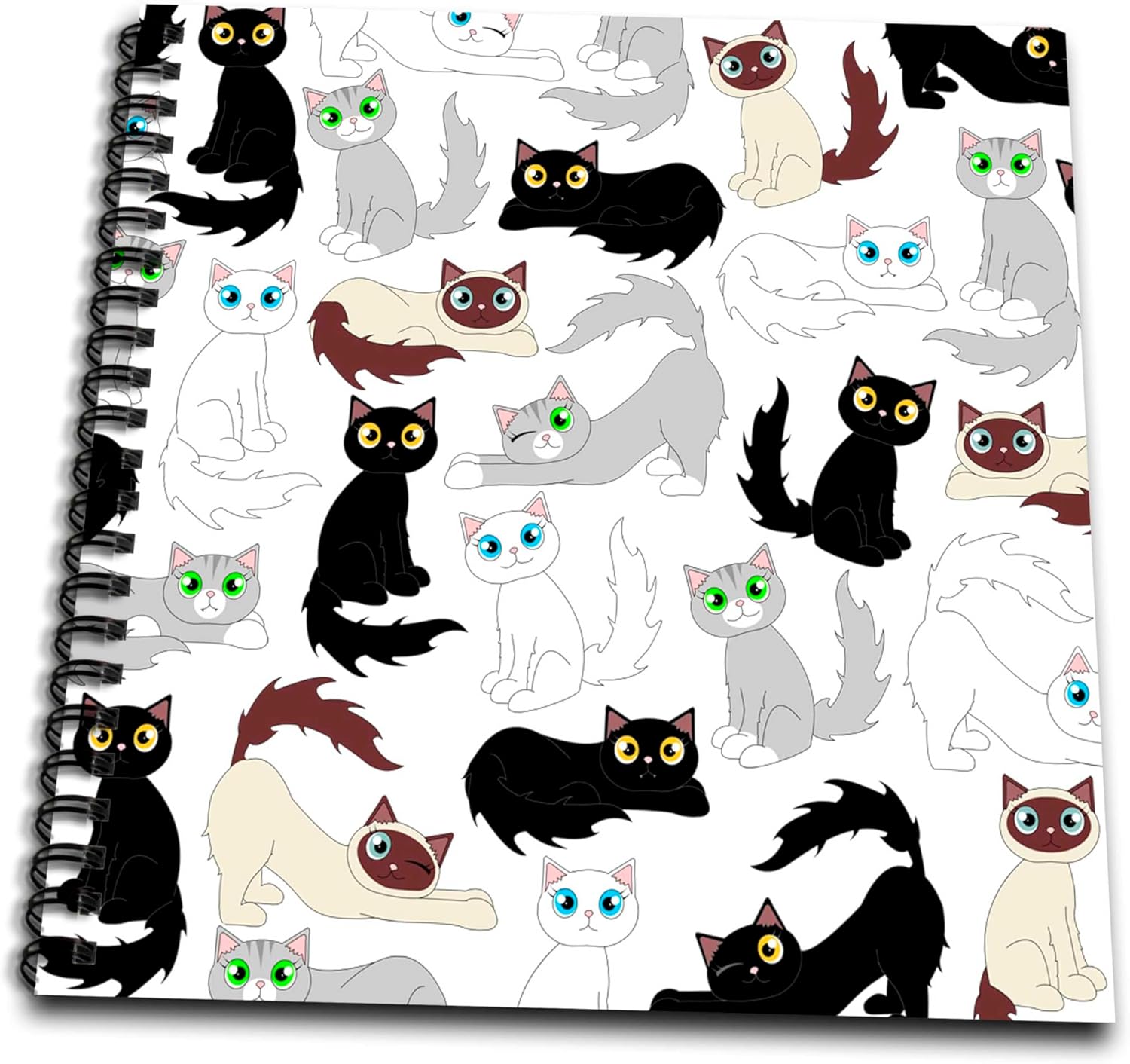 3dRose db_110774_2 Kawaii Cats-Cute Kitty Print-Memory Book, 12 by 12-Inch