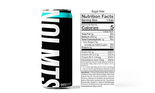 Miniatura 2 de NoLmts Bebida energética  Bebidas energéticas sin azúcar de 12 onzas líquidas  Sin choque con vitamina B, mezcla de recuperación  Ingredientes de