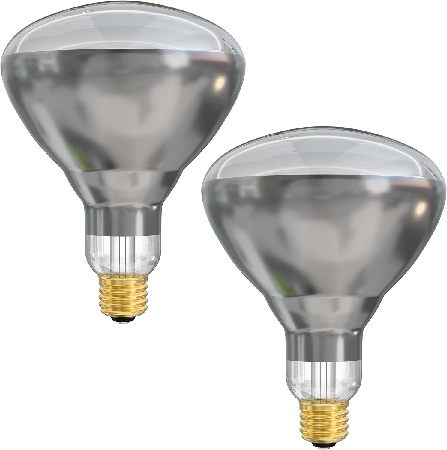 OHLECTRIC 250-Watt Heat Flood Lamp Light Bulbs (2-Pack) Shatterproof Bulbs, R40 Reflector, E26 Medium Base, Clear Head Lamps, 120V, 6,000 Hour Rated