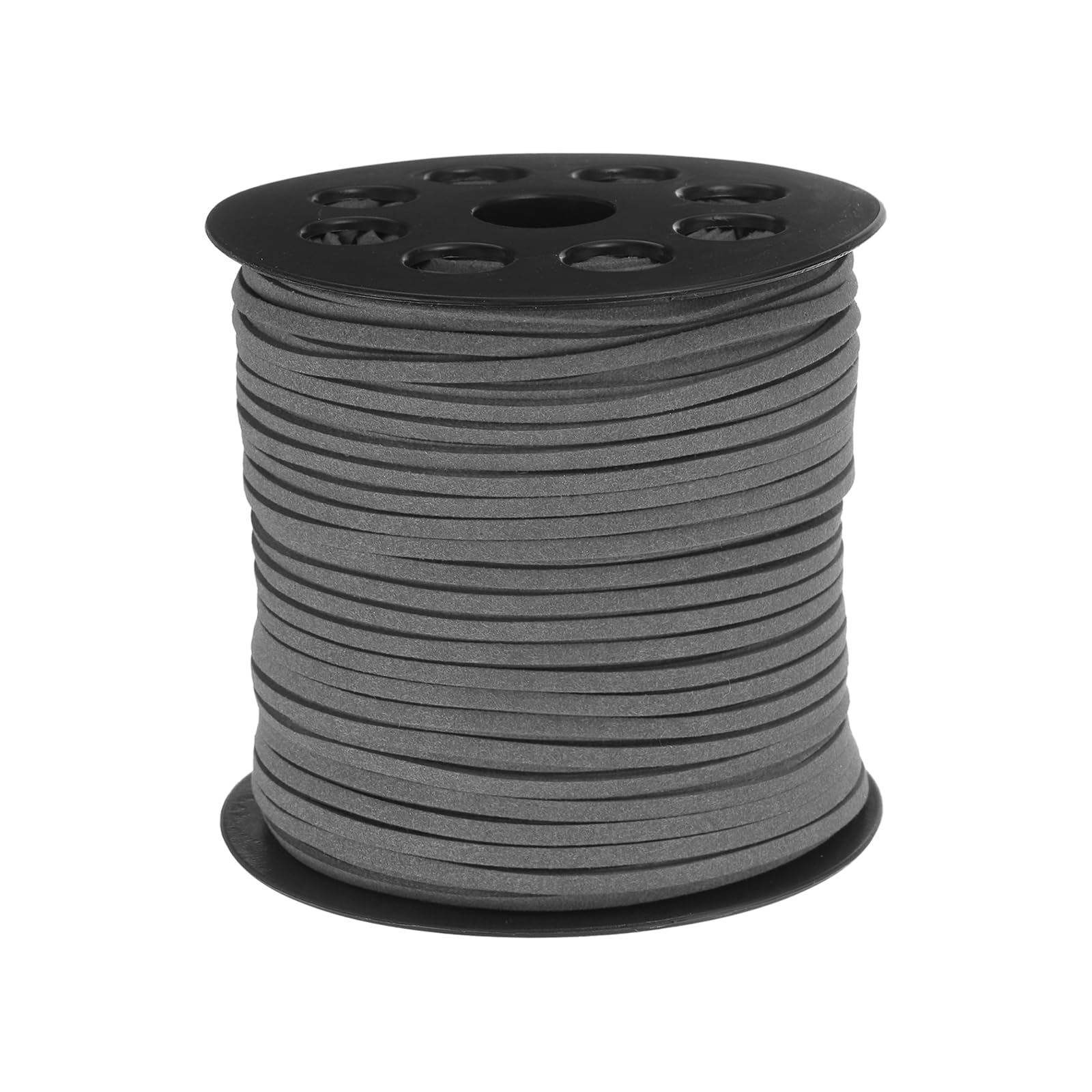 QUARKZMAN Wildleder Schnur, 90 Meter Lederband Flach Lederriemen 2,6mm Lederschnur für Geldbörse Handtasche Schnürsenkel DIY Bastelarbeiten Armbandherstellung, Grau