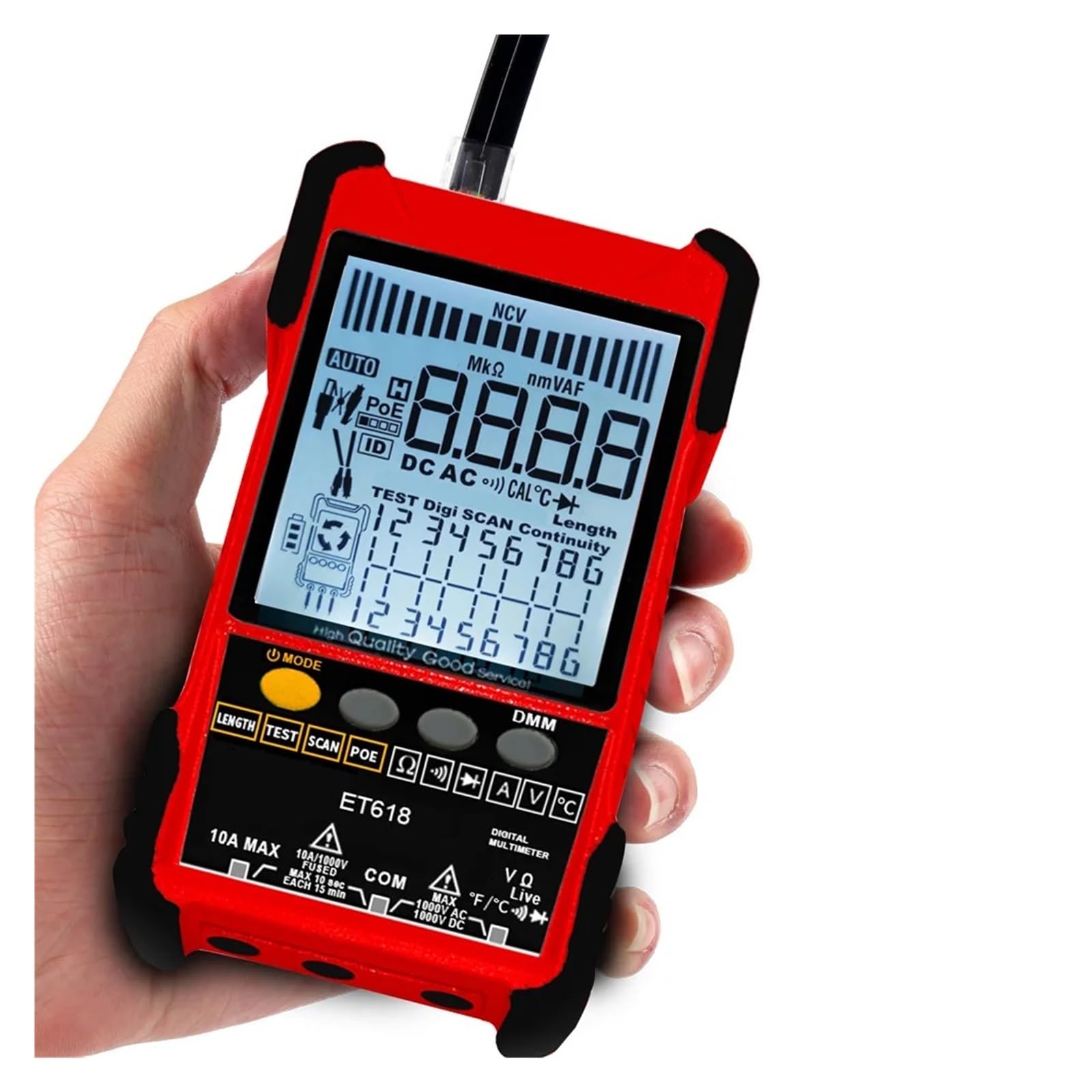 ET618 PRO 2 W 1 Tester Kabli Sieciowych 600M Długość Analogi Cyfrowe Wyszukiwanie POE Kabel Testowy Parowanie Ręczny LCD Wiremap Tracker Dokładna Szybka Diagnostyka