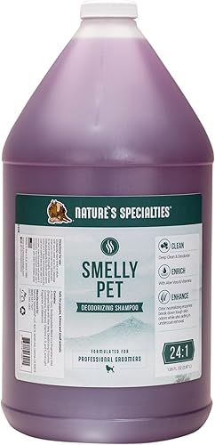 Nature's Specialties Smelly - Champú para perros para mascotas, elección natural para peluqueros profesionales, olor limpio duradero, fabricado en