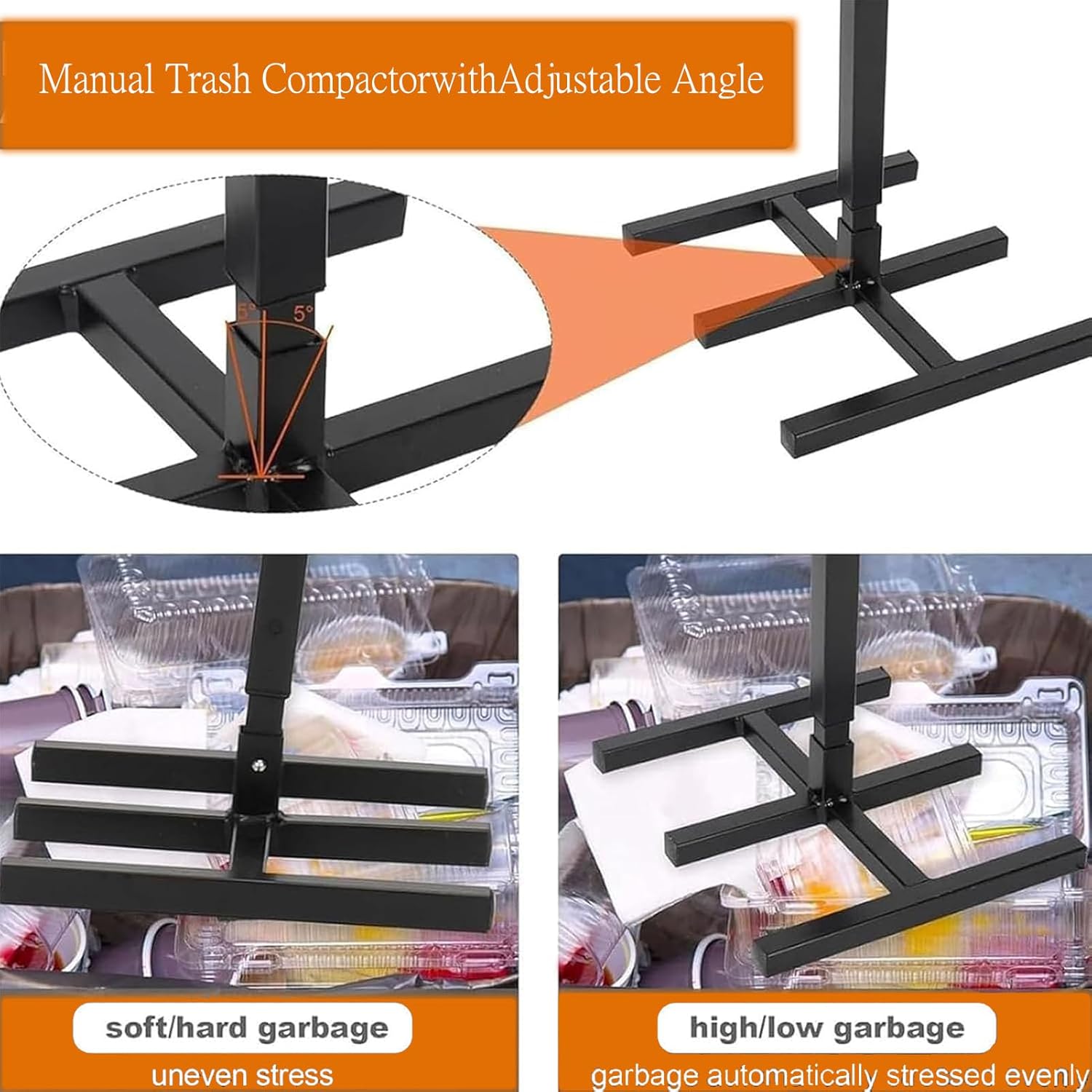 Wastemate Bin Compactor，Waste Recycling Hand Tool，Plate Compactor Trash Can，Household Wastemate Wheelie Bin Compactor，Manual Trash Squasher，Trash Bin Compactor， for 120-660l Wheelie Bins (2)