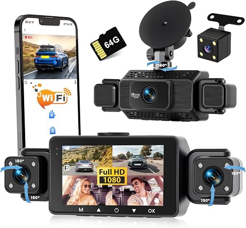 Dashcam 4 Canaux 1080P Avant et Arrière Realdio