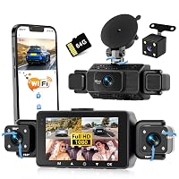 Realdio Dash Cam Auto 360 Gradi, 4 Canali WiFi Telecamera Auto