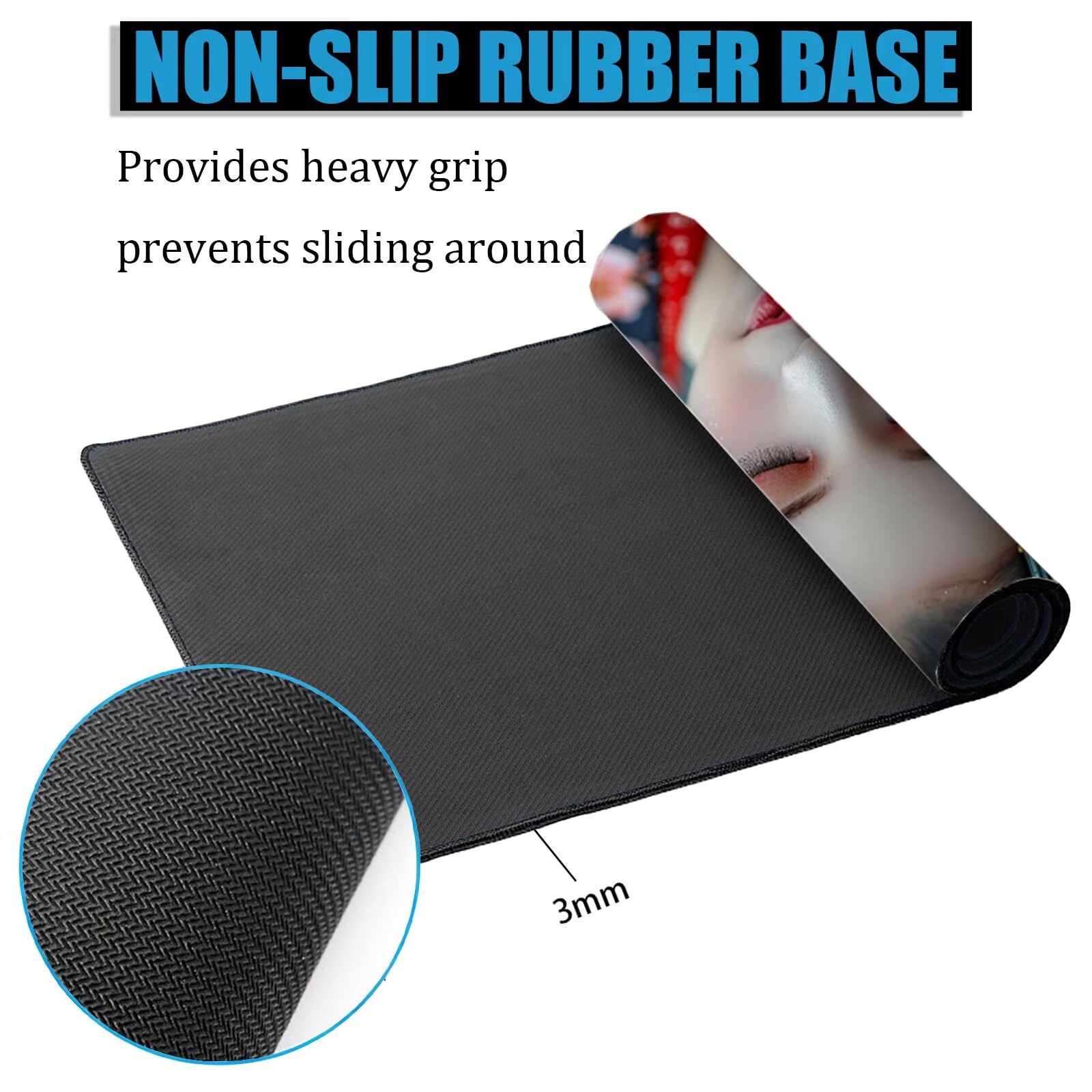 XXL Tappetino Mouse 1500x800 mm Gaming Giappone Sottomano Scrivania Ufficio, Donna Mousepad Antiscivolo con Base Stabile, Tappeto per Mouse e Tastiera, Accessori Scrivania Gaming, Lavoro, PC H0-1071
