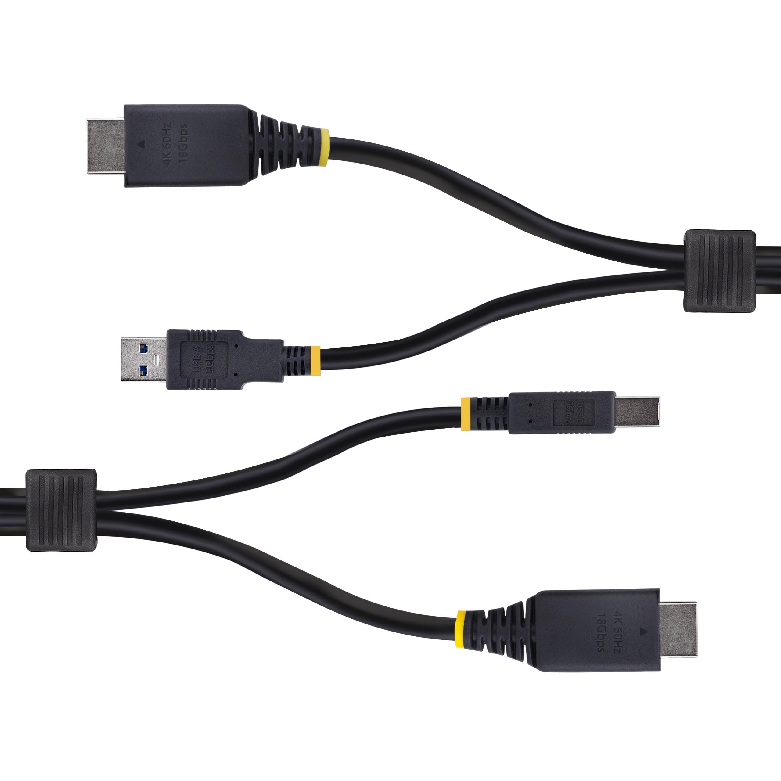 StarTech Câble KVM HDMI 1, 8m, USB 5Gbps, 4K 60Hz (HU1226-KVM-CABLE) | Station d'accueil KVM, Dock, Commutateur KVM, Compatibilité universelle