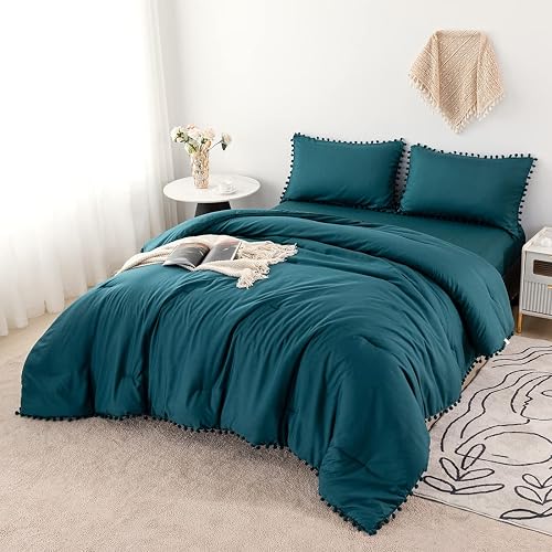 PERFEMET Teal Bed in A Bag Twin Size 5 Pieces