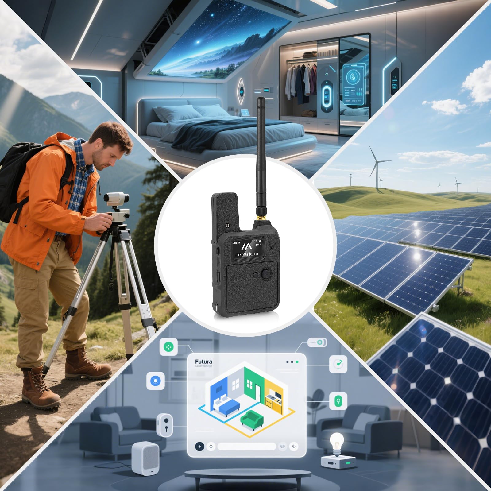 Wio Tracker L1 - Set di 2 schede con batteria da 3000 mAh e alloggiamento - Wio SX1262 nRF52840 Kit modulo per Ar duino Meshtastic LoRa, Blue tooth 5.0, GPS GNSS, batteria di tipo C, ricarica solare