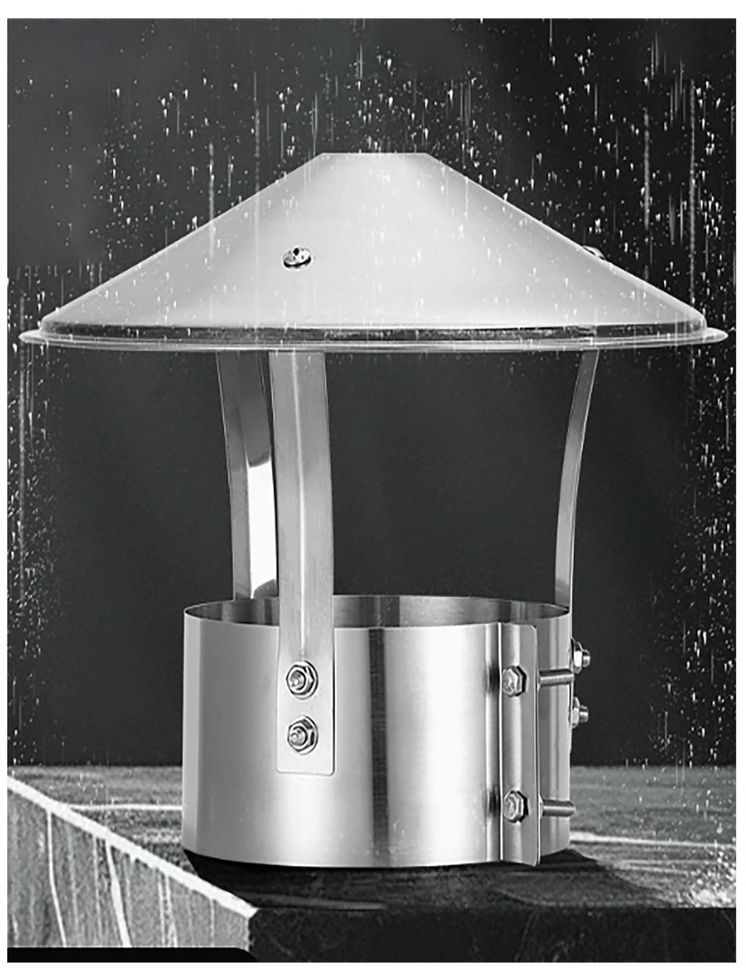 MYXJGNAIY Outdoor Chimney Pipe Rain Cap – Universal Stainless Steel Bolt-On Cover for Stove & Ventilation Program, Weatherproof(14cm/5.5in)