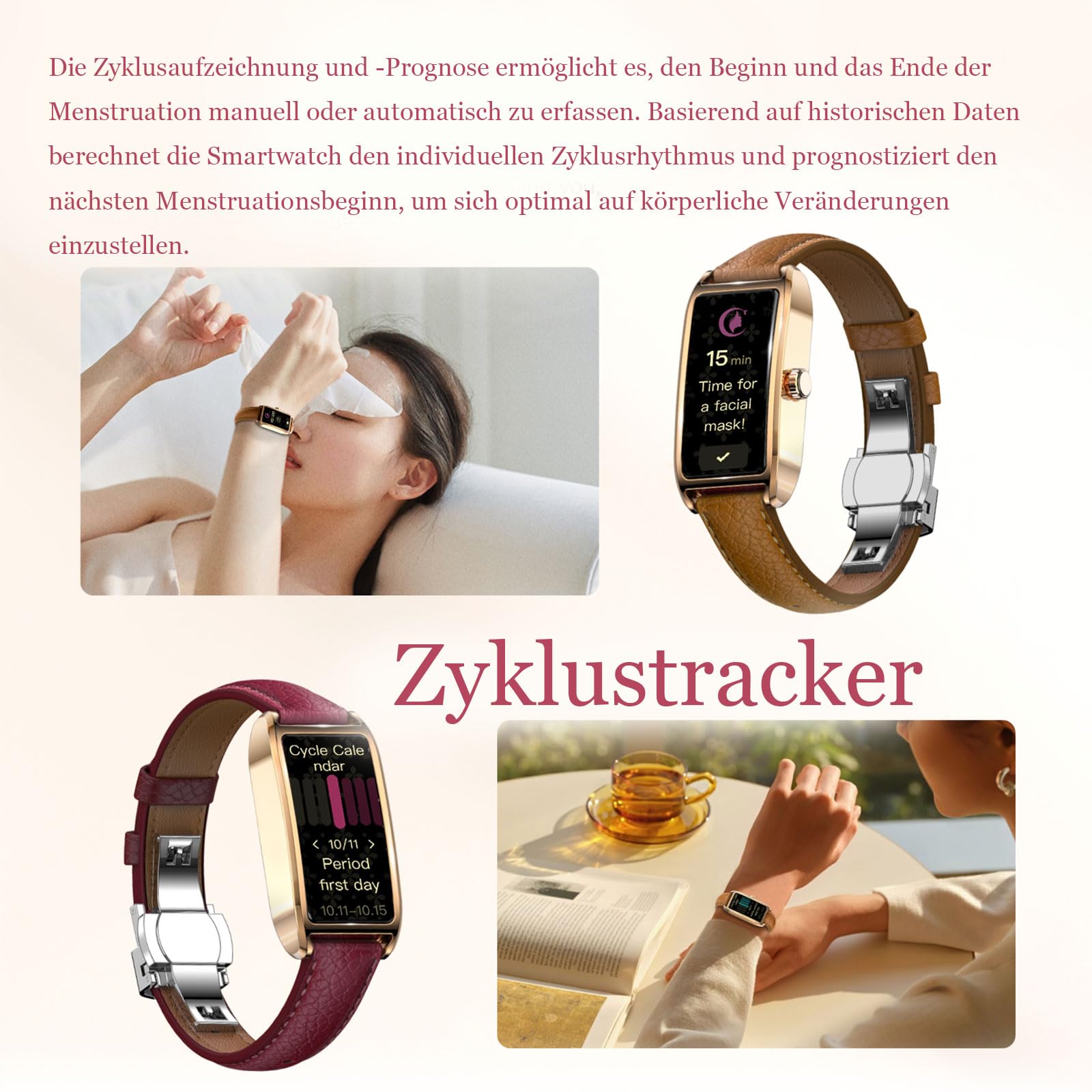 Fitness Tracker Damen Elegant Schwarz Gold Smartwatch Aktivitätstracker Pulsuhr Sportuhr mit Herzfrequenz Schlafmonitor Schrittzähler