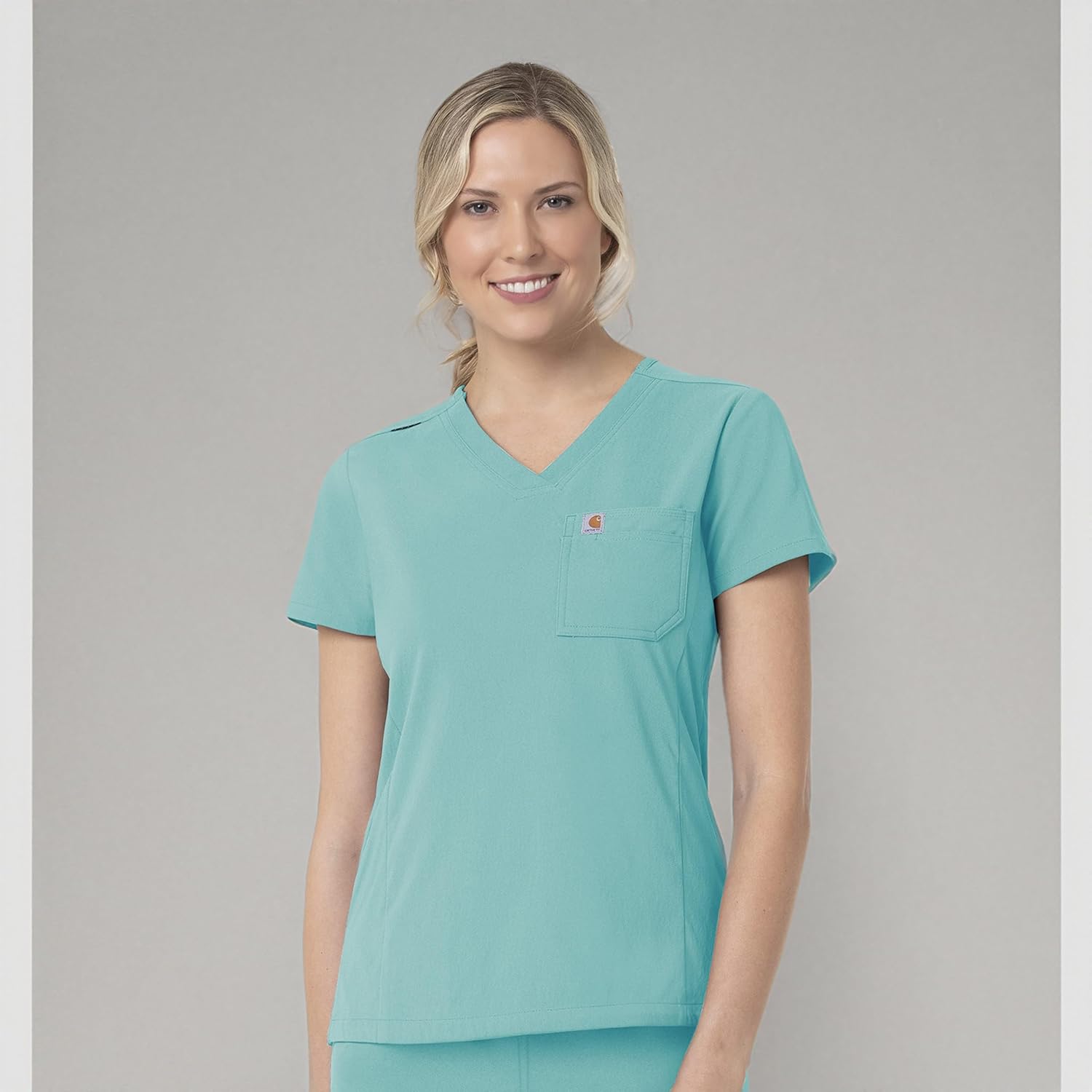 Carhartt Scrubs C12137 Women's Rugged Flex® Modern Fit Tuck-In Top - Image 3