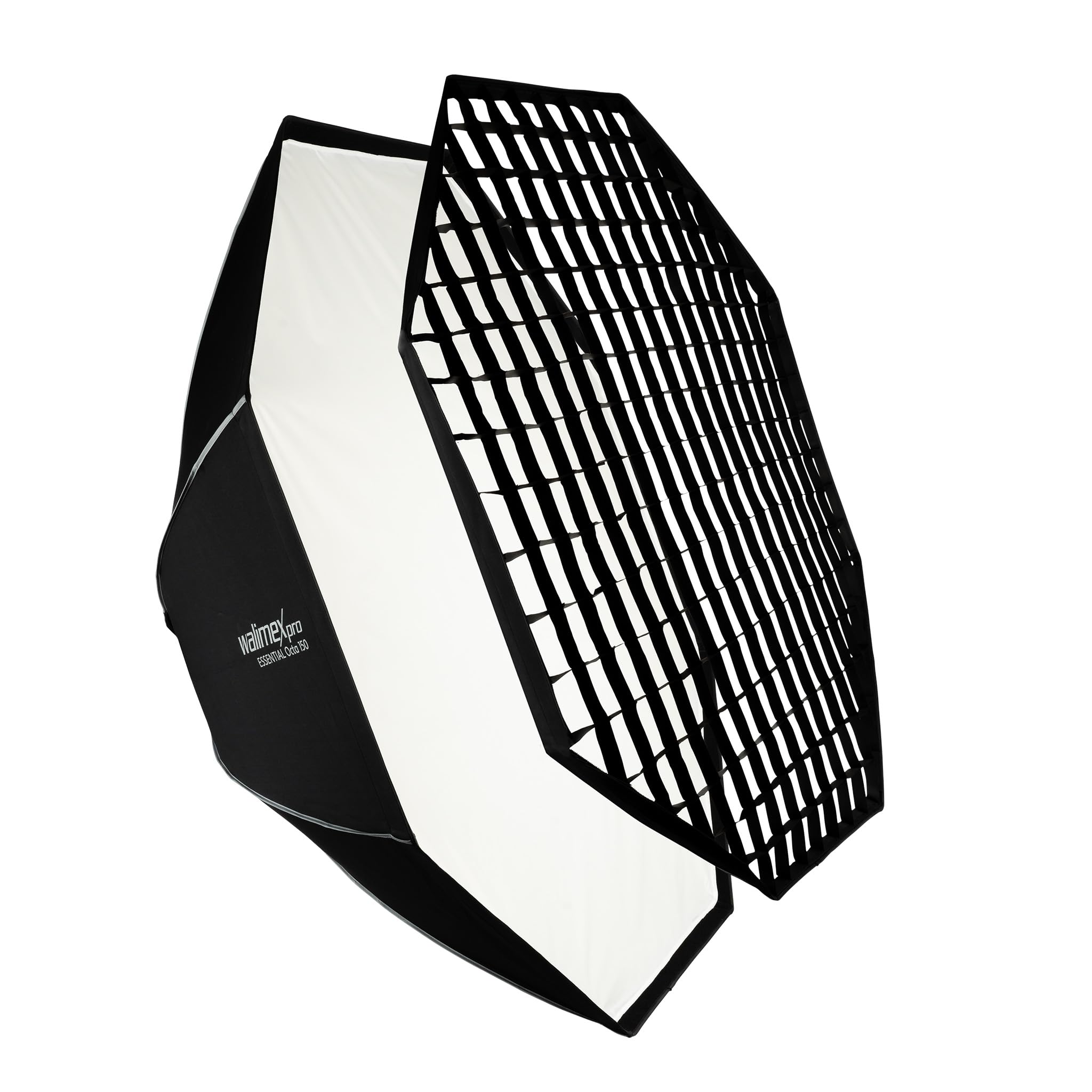 Walimex pro Essential Softbox Octagon 150 cm, girevole a 360°, montaggio semplice, con griglia, adattatore Bowens e borsa per il trasporto, ideale per ritratti e scatti di bellezza