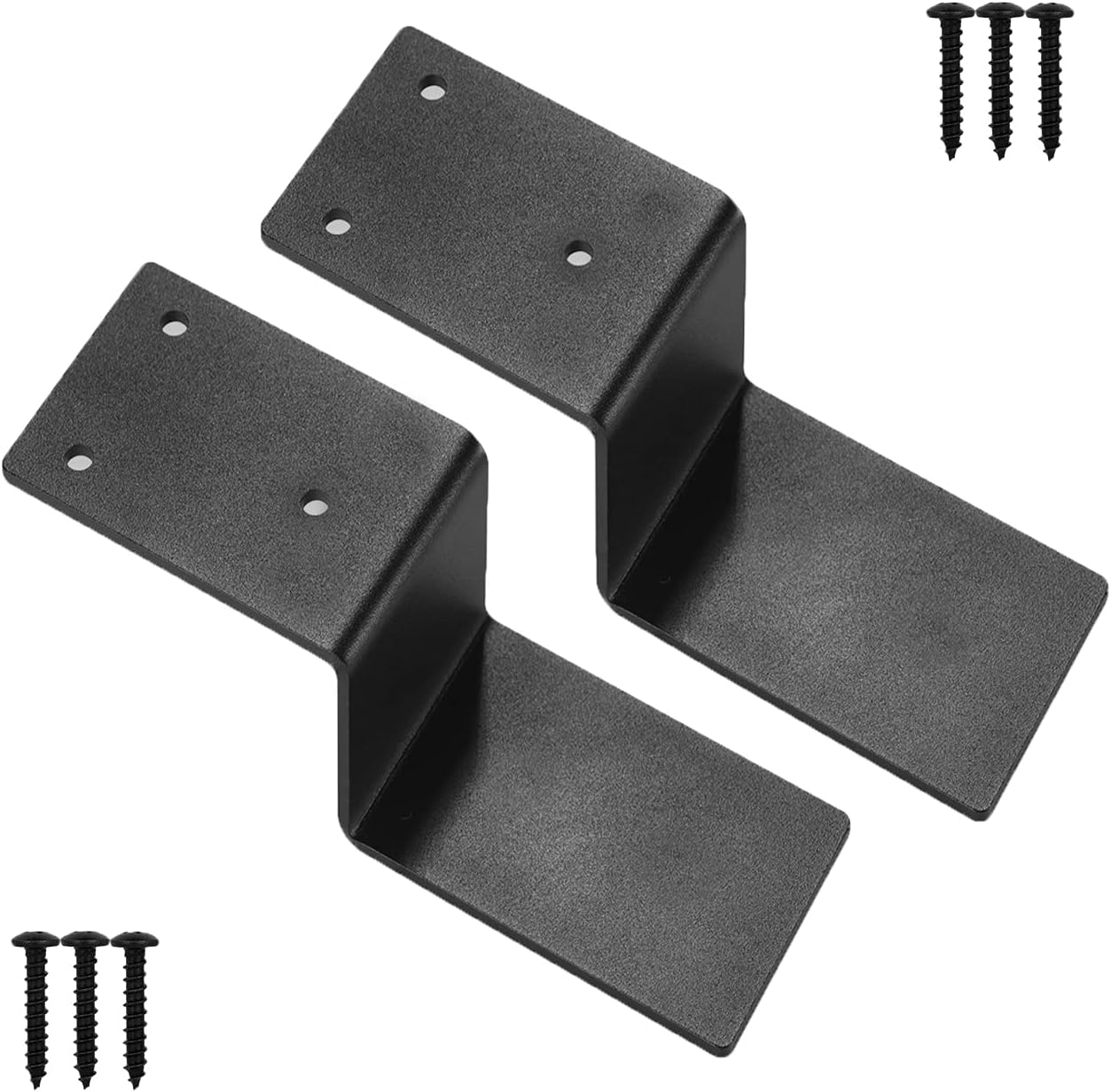 2pcs 2x4 Door Barricade Brackets| Door Barricade Open Bar Holder |Heavy Duty Steel Drop Open Bar Security Door Lock Z Bracket Fits 2x4 Boards,Tool Hanger for Your Home,Barn,Gate,Shed,Garage