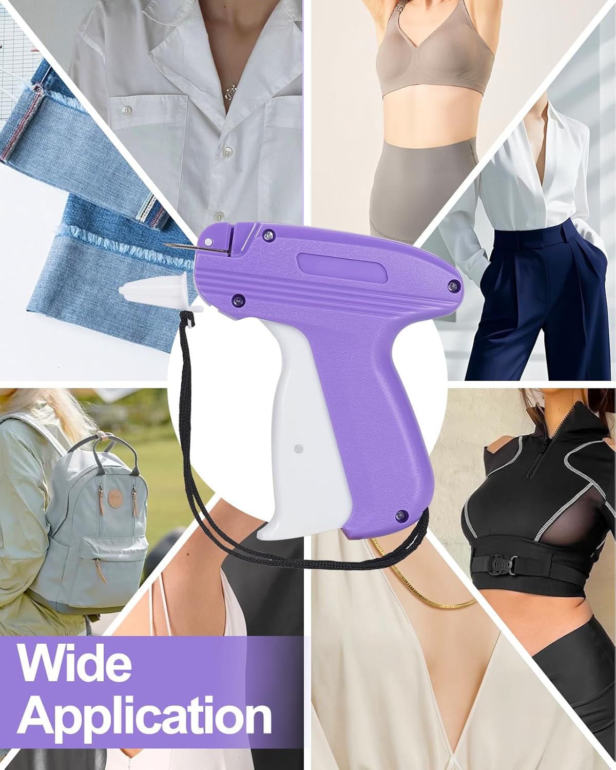 Mini Stitch Gun for Clothes, Mini Clothing Stitcher Gun with Hard Case, Speedy Clothing Sewing Quick Stitch Gun Stitchy Fixer, Tagging Gun Kit with 5000 Black White Fasteners and 6 Needles, Purple - Image 7