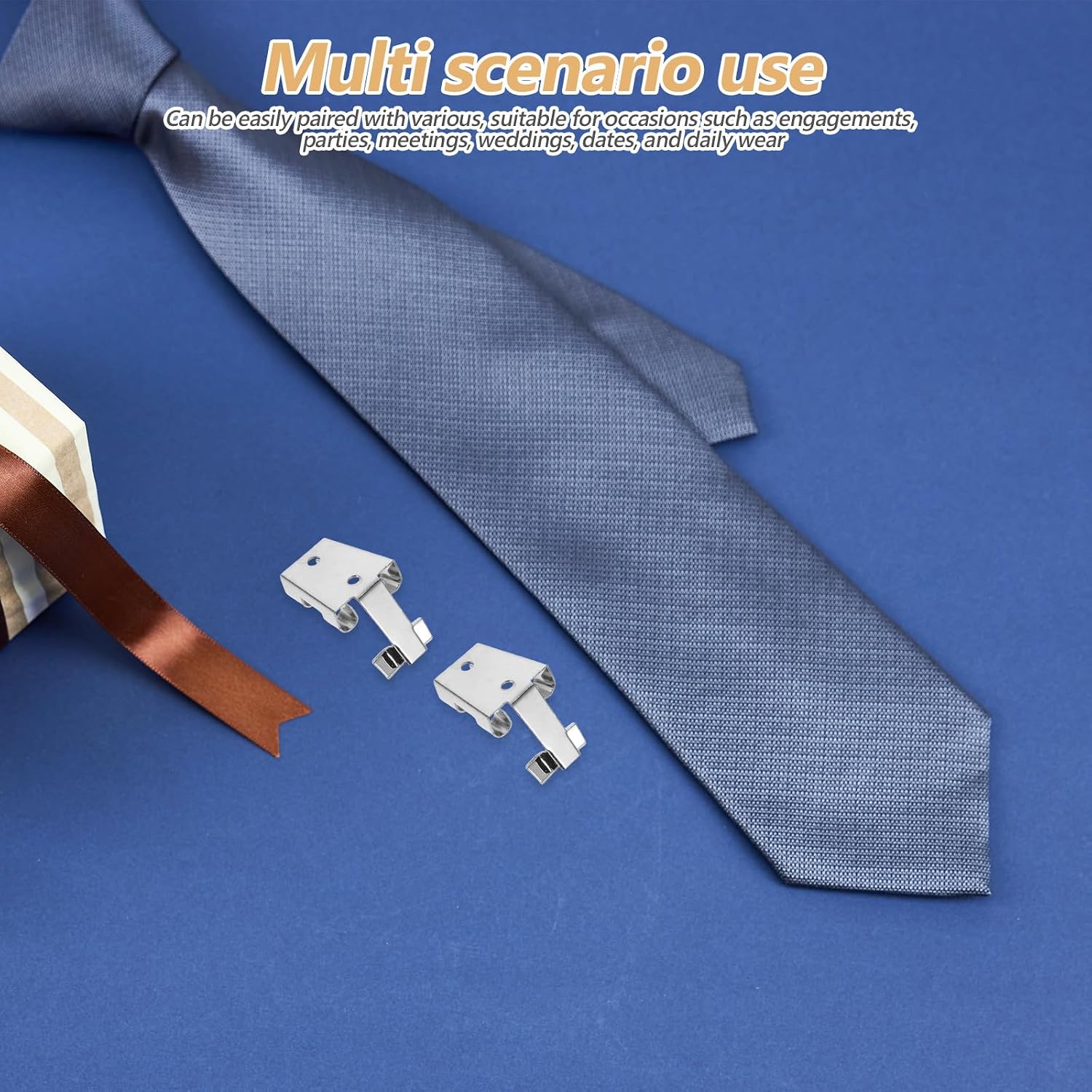 2pcs Bolo Tie Lock Clip for Leather Cord, Copper Bolo Tie Making Findings Clips, Slide Buckle Hardware for Braided Ropes/Jewelry/Crafts