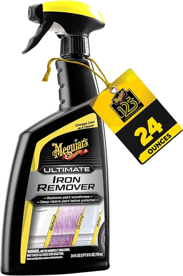 Meguiar's Removedor de ferro definitivo - Remova rapidamente partículas de ferro incorporadas e precipitação industrial que prejudicam a cor, a clareza e a suavidade da tinta - Removedor de