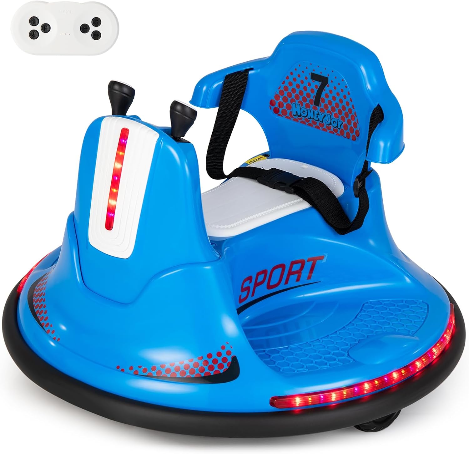 HONEY JOY 12V Bumper Car for Toddlers 13, Baby Ride on