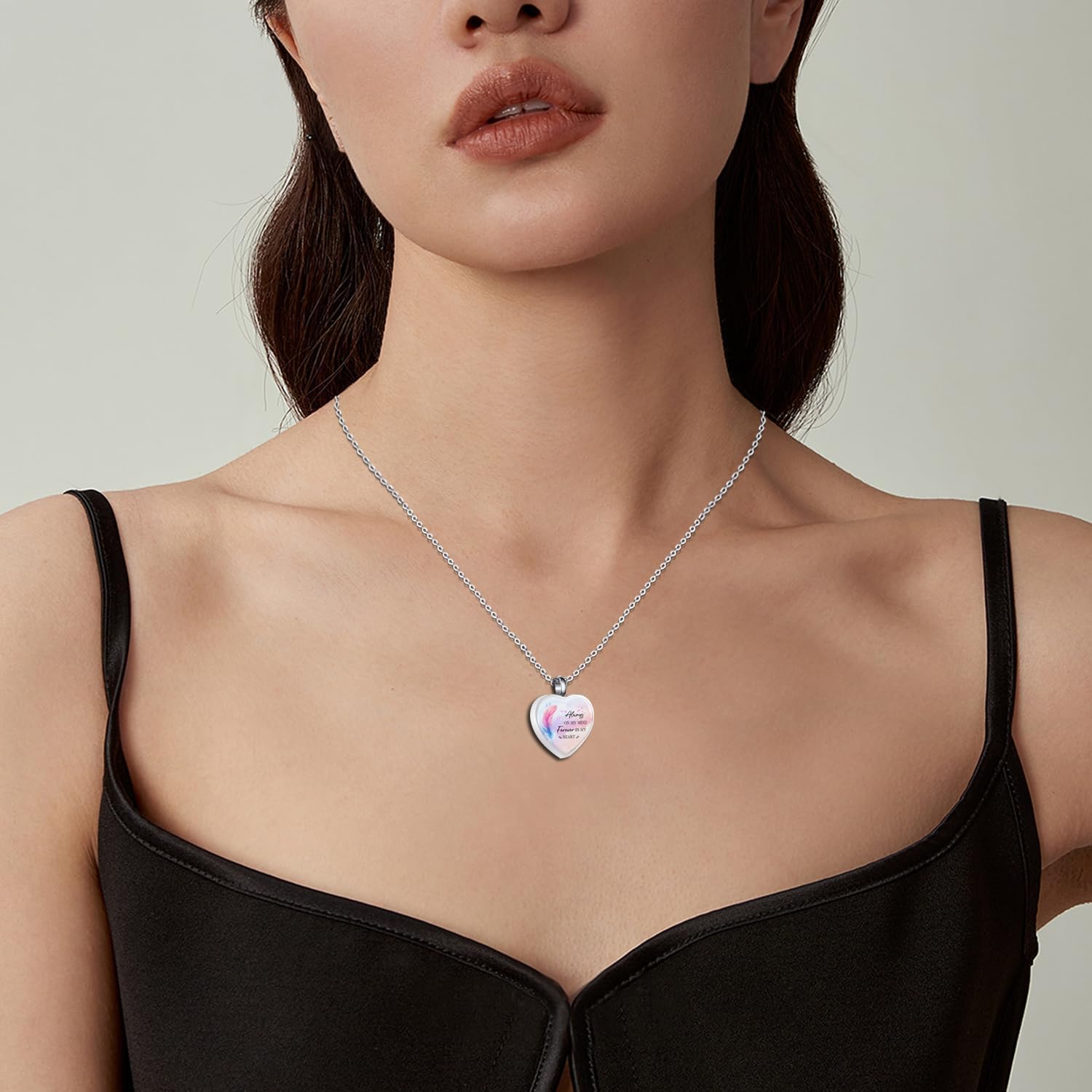 RIPFEVURN 3pcs Cremation Jewelry Heart Butterfly Urn Necklaces for Ashes for Women Stainless Steel Glass Urn Locket for Human Ashes Holder Memorial Keepsake Pendant - Image 7