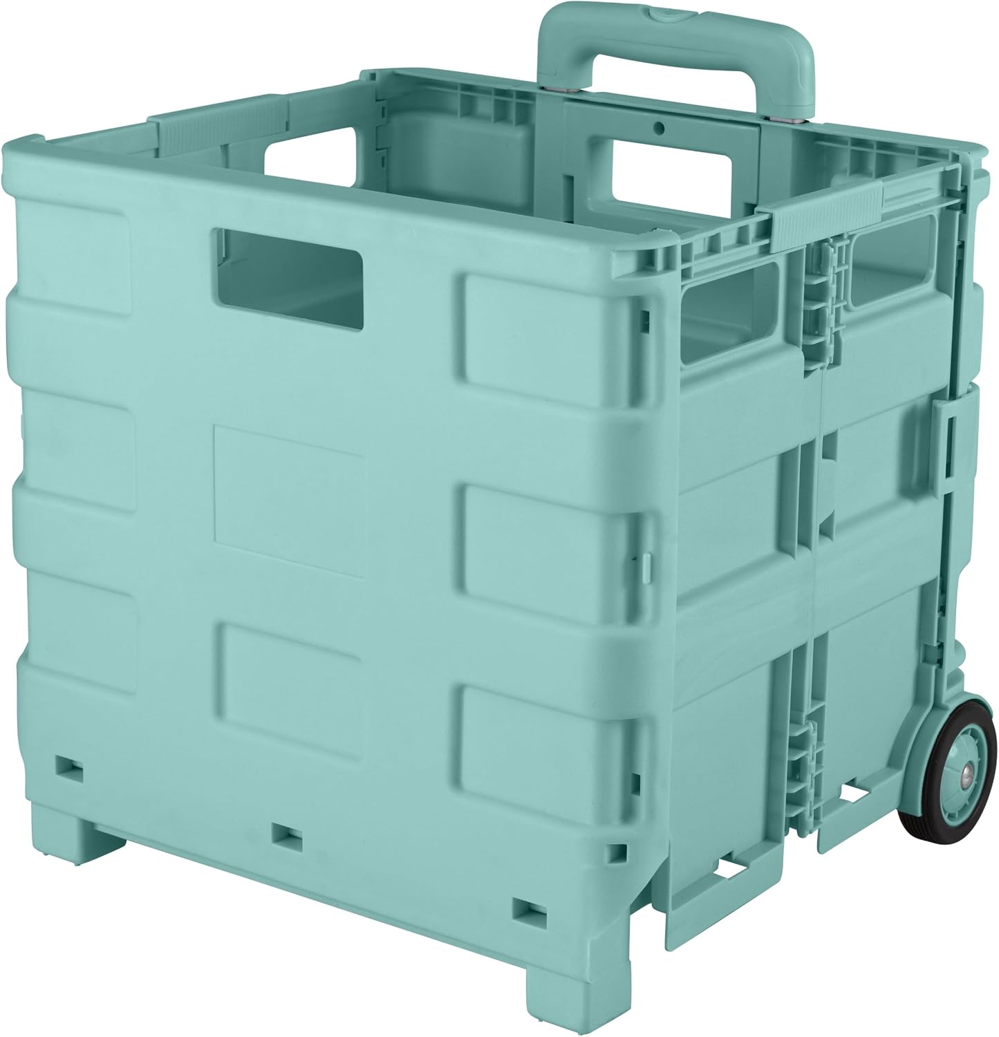 Simplify Portable Folding Shopping Cart 55lbs Capacity Mint Color | Collapsible Grocery Cart | Lightweight Utility Trolley with Wheels