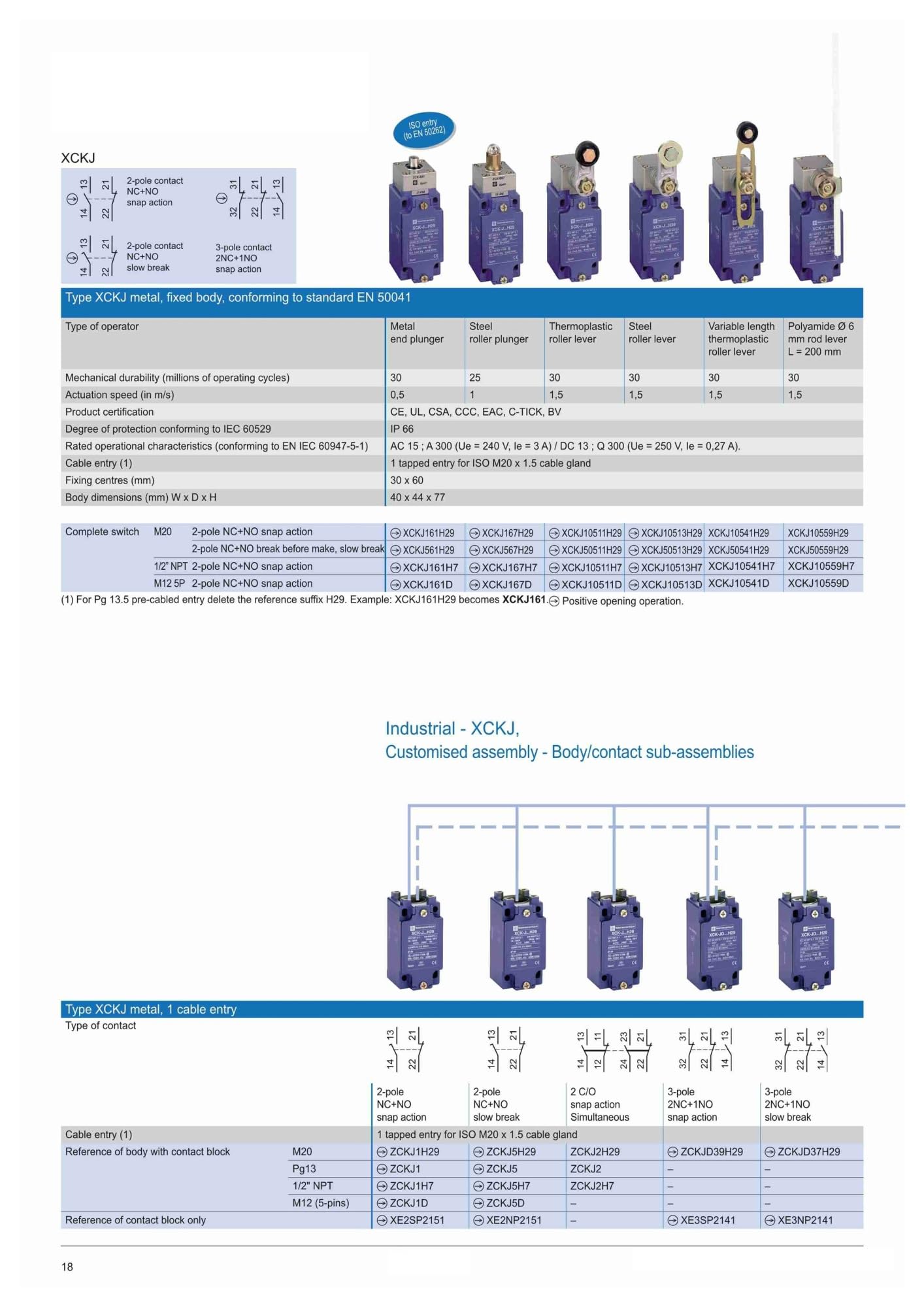 ZCK-E05 ZCKE05 ZCK-J1 ZCKJ1 XCK-J105 XCKJ105 Limit Switch(XCK-J105