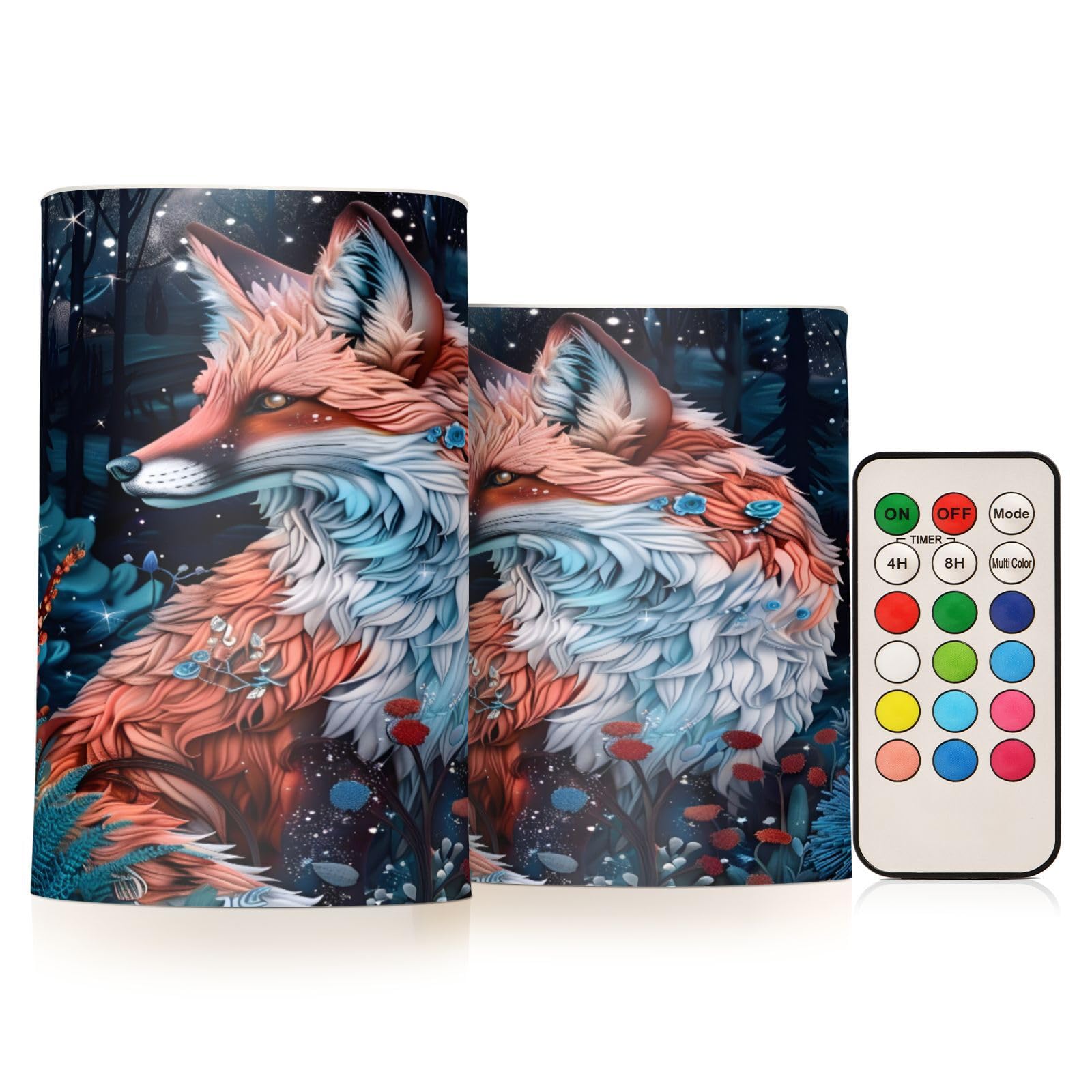 Mnsruu Flickering Flameless Candles Tiger Walk LED Candles with Remote Timer Set of 2 Battery Operated Candle Home Decoration — view 25