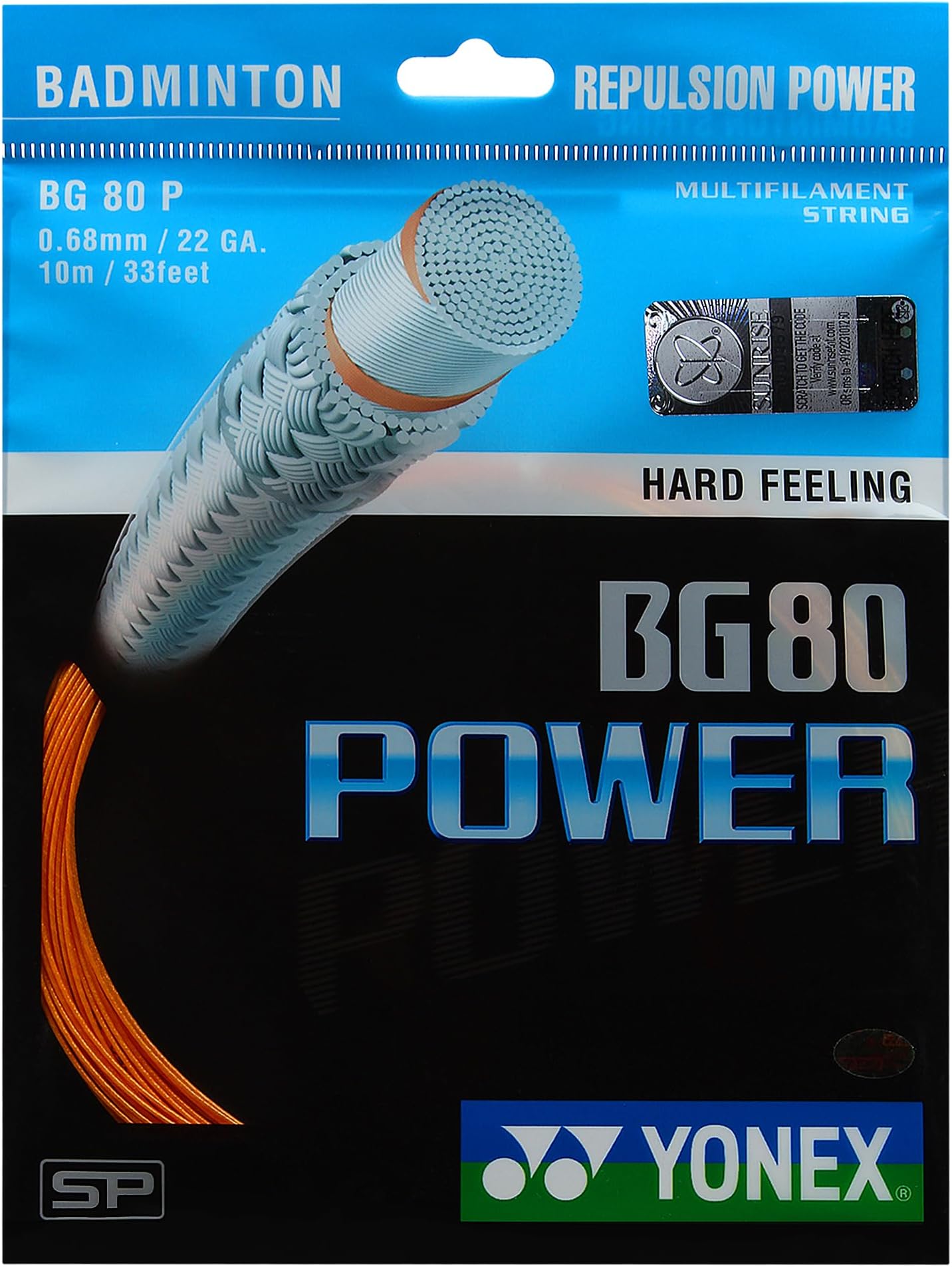 Yonex BG 80 Power Microfiber Badminton String (Bright Orange)