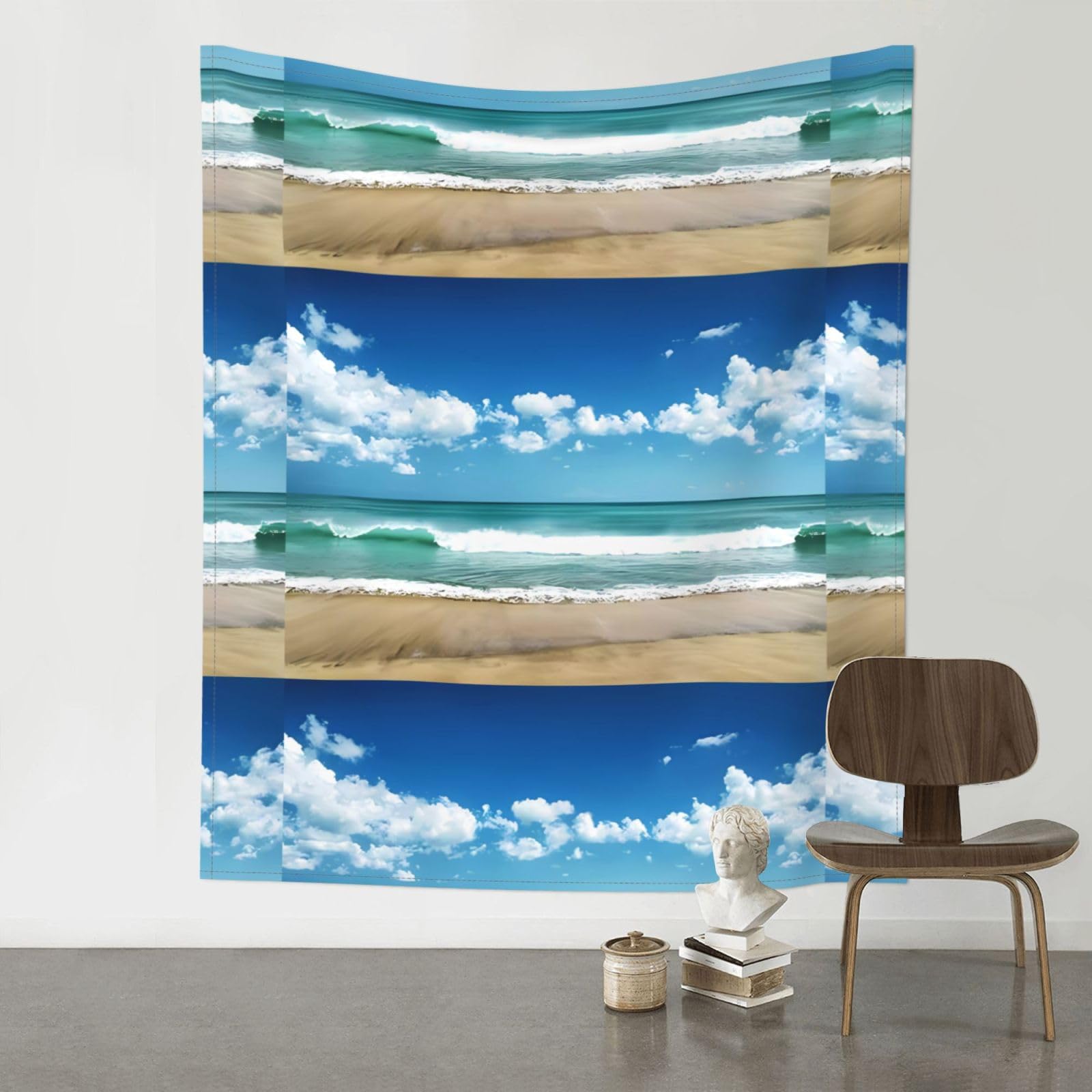 YYHWHJDE Sandy Beach Prints 60x51in Wall Tapestry – Boho Decor Throw Blanket for Bedroom, Dorm, Beach Cover, Picnic & More