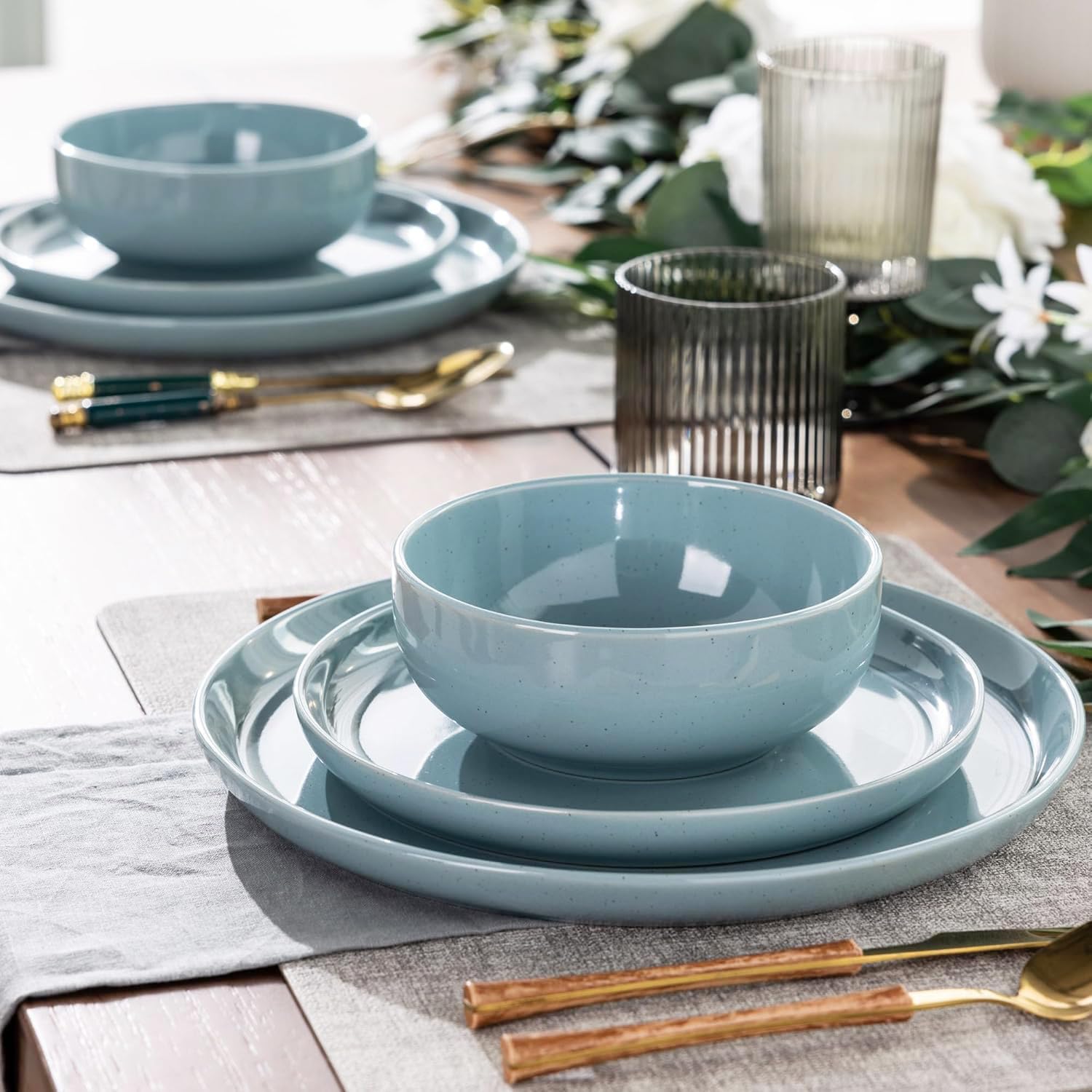 Glowworm 18-teiliges Geschirr-Set Für 6 Personen – Keramik, Böhmisches Design, Ofen-, Mikrowellen- & Spülmaschinenfest