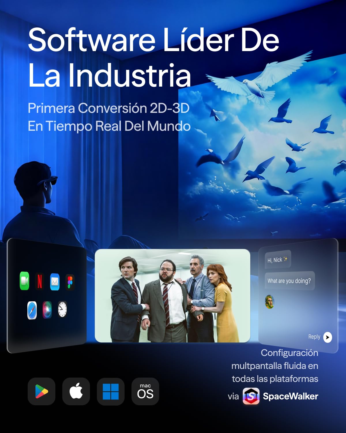 VITURE Beast Gafas XR, 174” 1200p 58° FOV, VisionPair™ 3DoF Integrado, Atenuación Dinámica, HARMAN Audio, Gafas AR para iPhone/Android/Mac/PC/Switch 2–Las Más Grandes, Más Brillantes, Más Inteligentes