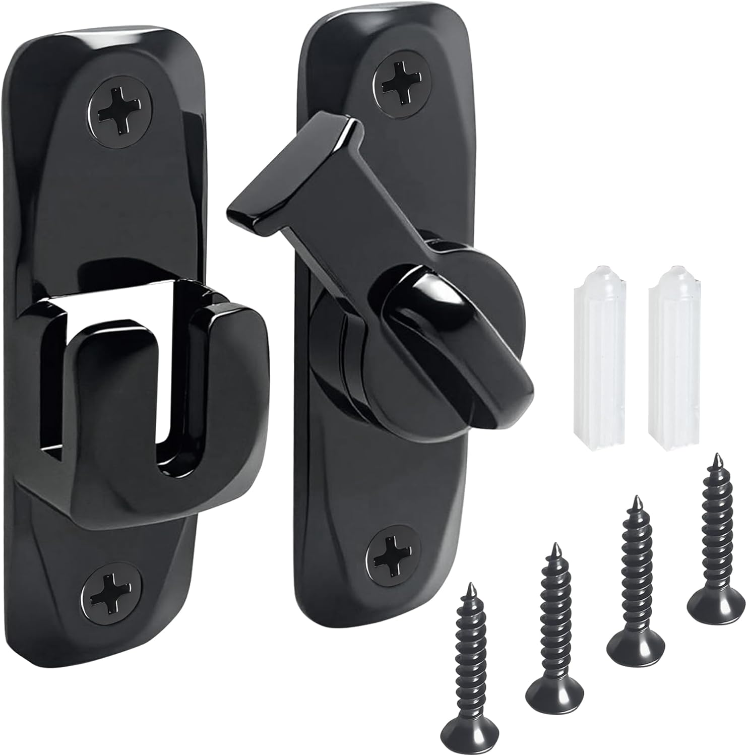 Barn Door Latch 90/180 Degree Barn Door Lock, Thickened Anti-Rust Flip Gate Latch Sliding Barn Door Lock Latch for Cabinets, Barn Door, Bathroom, Garden Doors