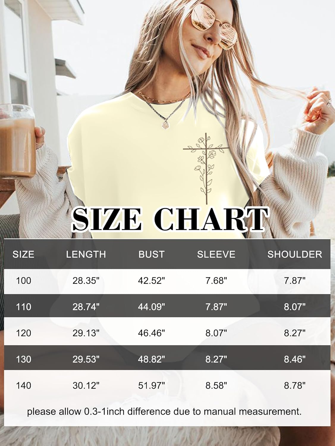 Christian Shirts for Women Oversized Jesus Shirt Religious Faith Tshirts Inspirational Graphic Tees Short Sleeve Top - Image 6