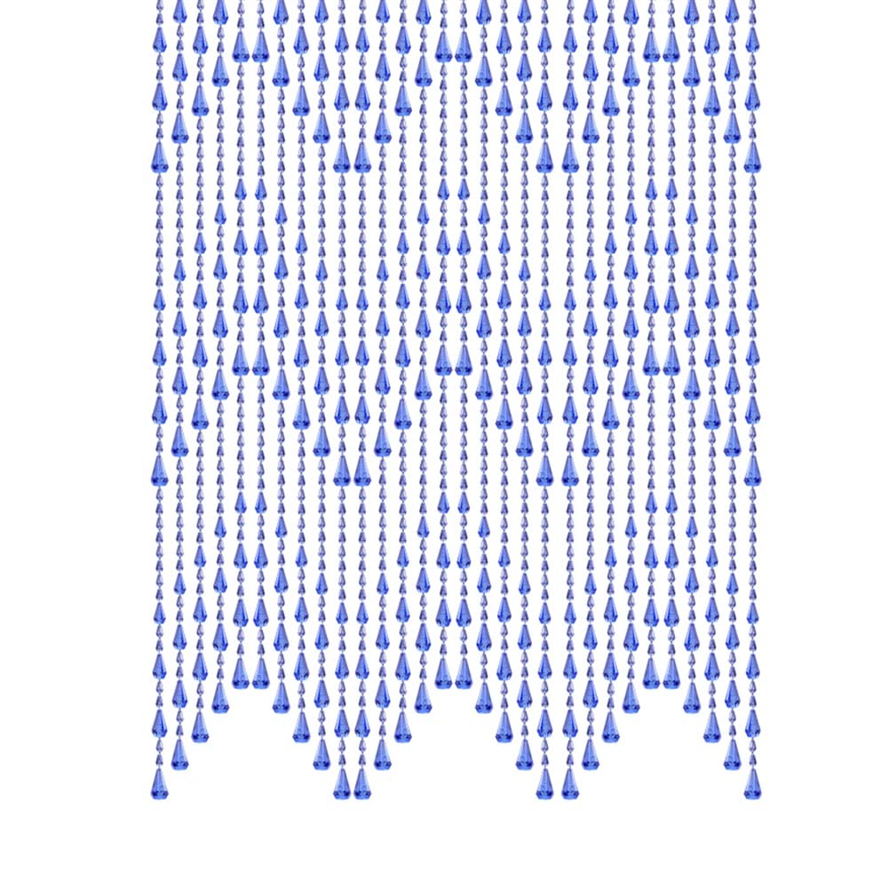 YJFENG Acrylic Beaded Curtain,Wave Decorative Door Curtains Crystal String Divider,Room Tassel Screen for Wall Panel Hallway Living Room (Color : Blue, Size : 50 strands 80x200CM)