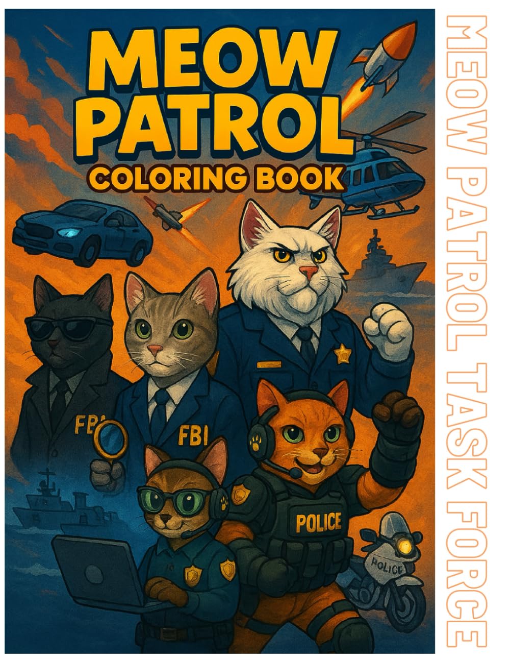 Meow Patrol: Cat Heroes on a Mission!: Coloring Book for Children