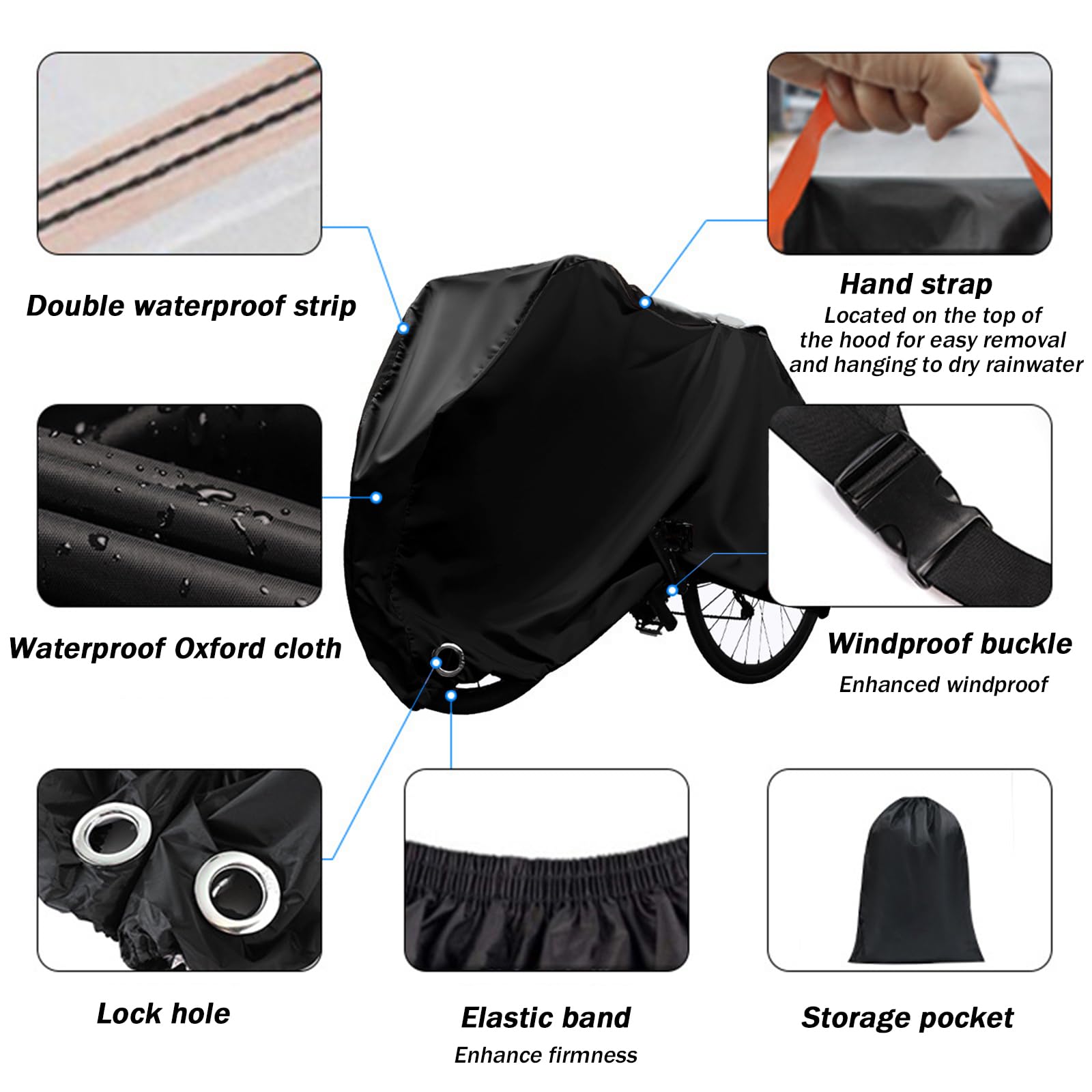 optrcn Bike Cover for Giant Fathom 2015-2020 2021 2022 2023 2024 2025, Outdoor Bike Storage Covers Rain Sun Dust Wind Proof, Bicycle Cover with Lock Hole & Storage Bag for Mountain