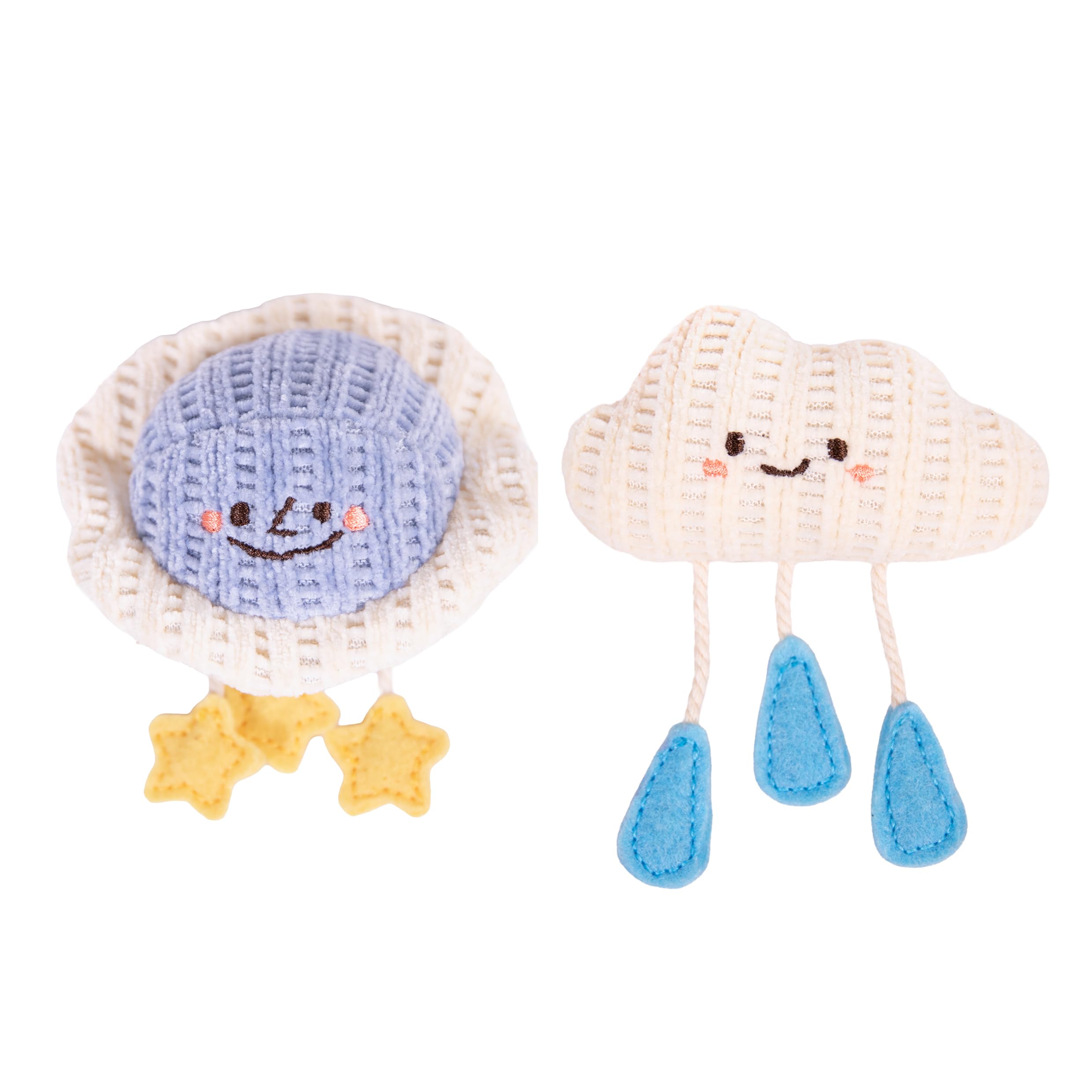 Rosewood Knitted Clara Cloud & Pippa Planet Cat Toy Duo with Catnip – Soft Plush Interactive Crinkle & Rattle Toys for Cats & Kittens – Cute Durable Toys for Cuddling, Kicking & Play