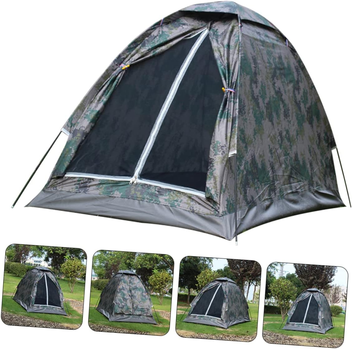 1pc Camouflage Tent for Outdoor Camping Single Person Shelter Lightweight Portable Design for Hiking Fishing and Sun Protection