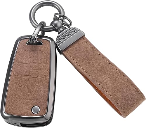 Miniatura 21 de YO&YOYE Compatible con cubierta de llavero Chevy con llavero de cuero Funda protectora para llave Chevrolet Equinox Malibu Cruze Camaro Tahoe