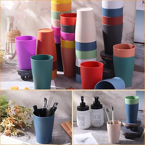 Miniatura 5 de Mifoci Paquete de 32 vasos de paja de trigo de 12 onzas reutilizables de plástico irrompibles para beber vasos de agua aptos para lavavajillas, 16